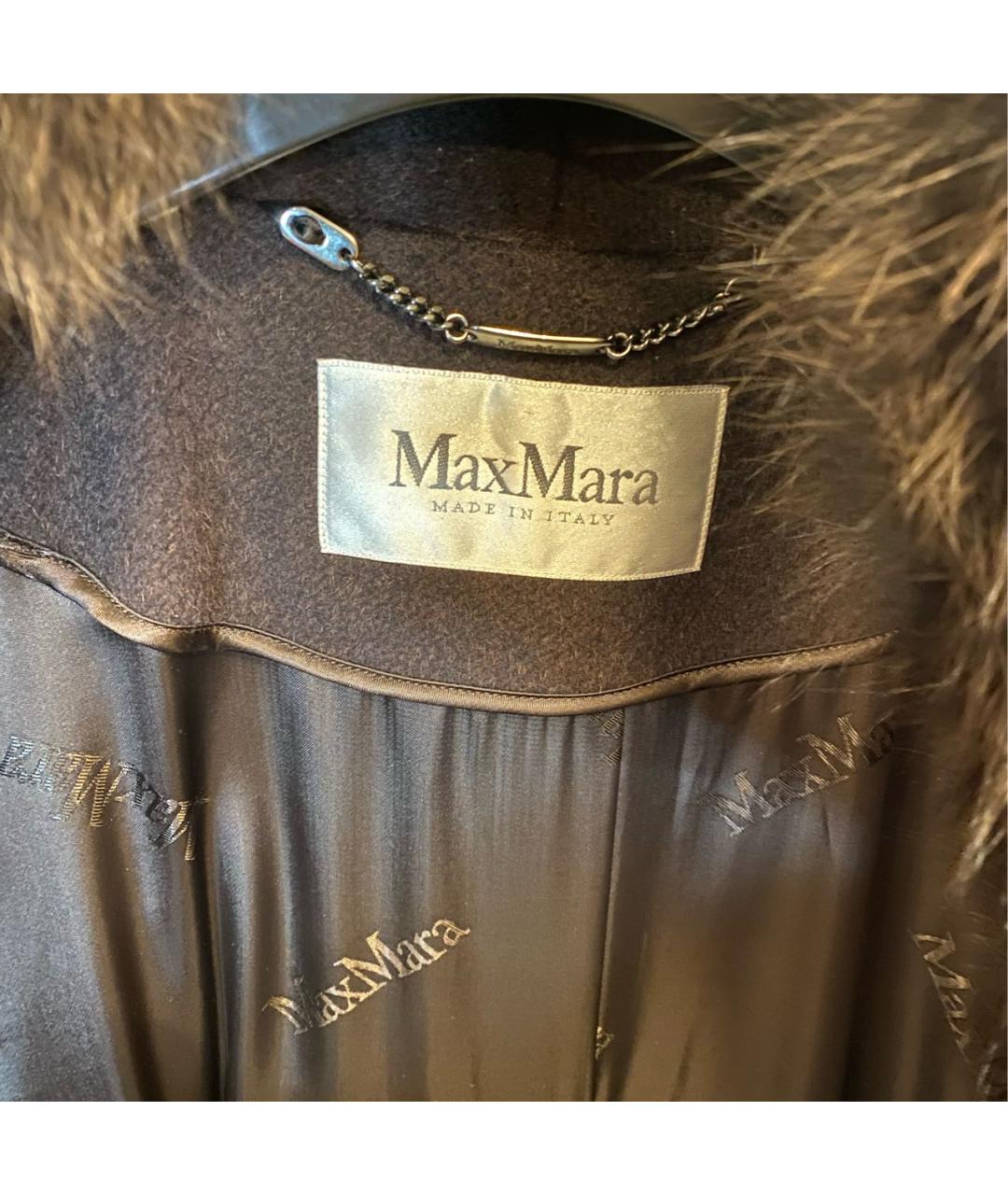 MAX MARA Коричневое меховое пальто, фото 4