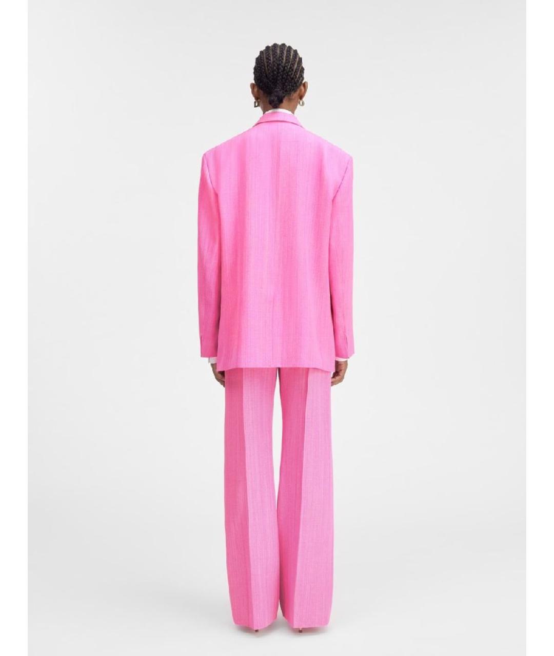 JACQUEMUS Розовый льняной жакет/пиджак, фото 3