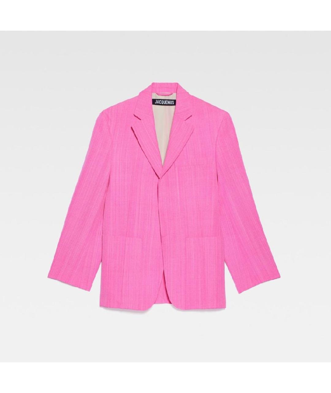 JACQUEMUS Розовый льняной жакет/пиджак, фото 6