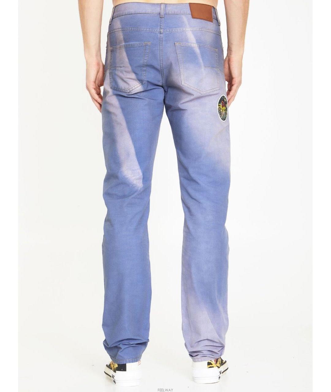 CHRISTIAN DIOR Голубые хлопковые прямые джинсы, фото 3