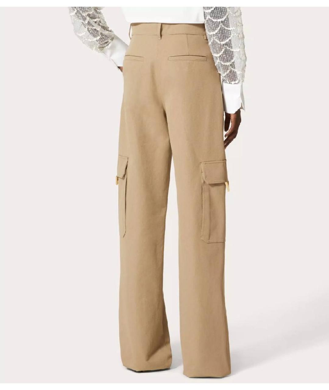 VALENTINO Бежевые хлопковые брюки широкие, фото 3