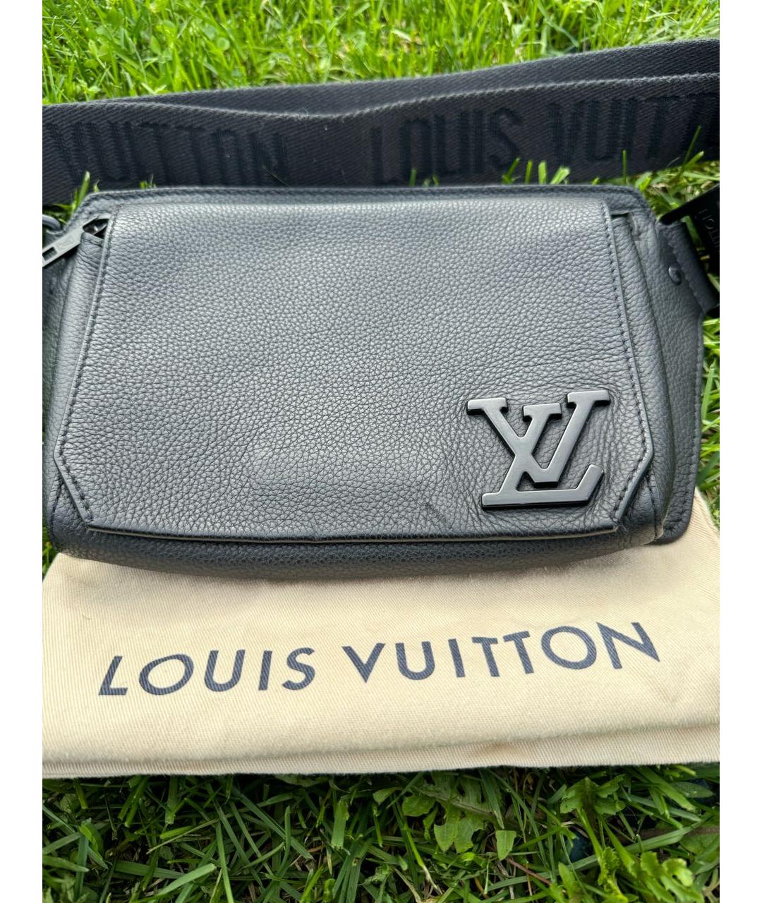 LOUIS VUITTON PRE-OWNED Черная кожаная сумка на плечо, фото 2