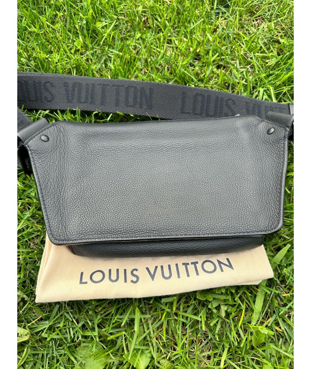 LOUIS VUITTON PRE-OWNED Черная кожаная сумка на плечо, фото 3