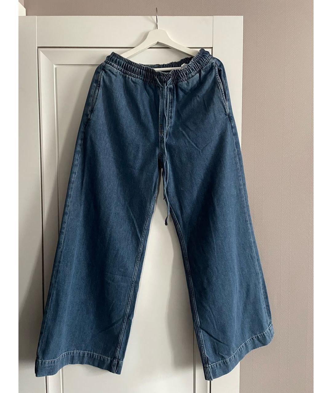 COS Синие хлопко-лиоцелловые прямые джинсы, фото 4