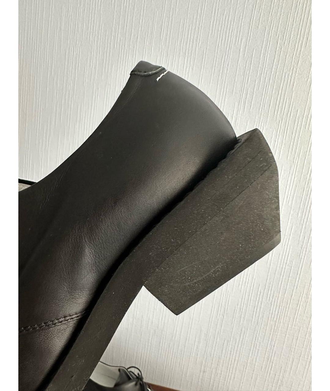 MAISON MARGIELA Черные кожаные ботинки, фото 8