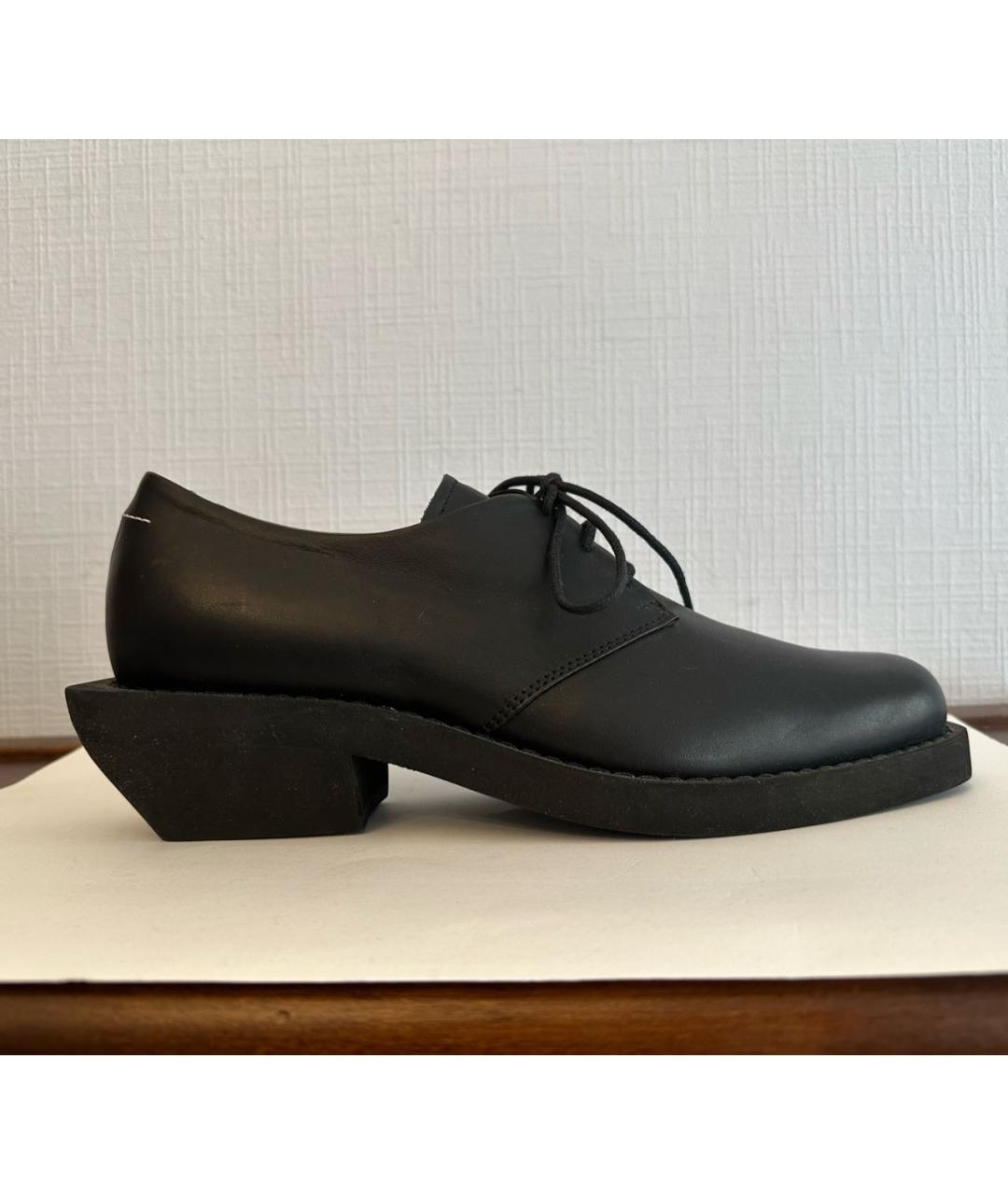 MAISON MARGIELA Черные кожаные ботинки, фото 9