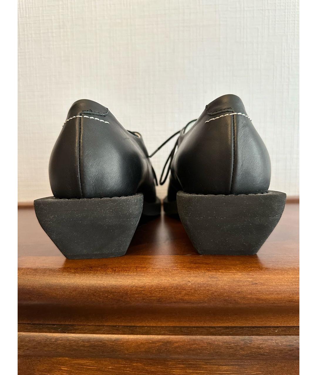 MAISON MARGIELA Черные кожаные ботинки, фото 4