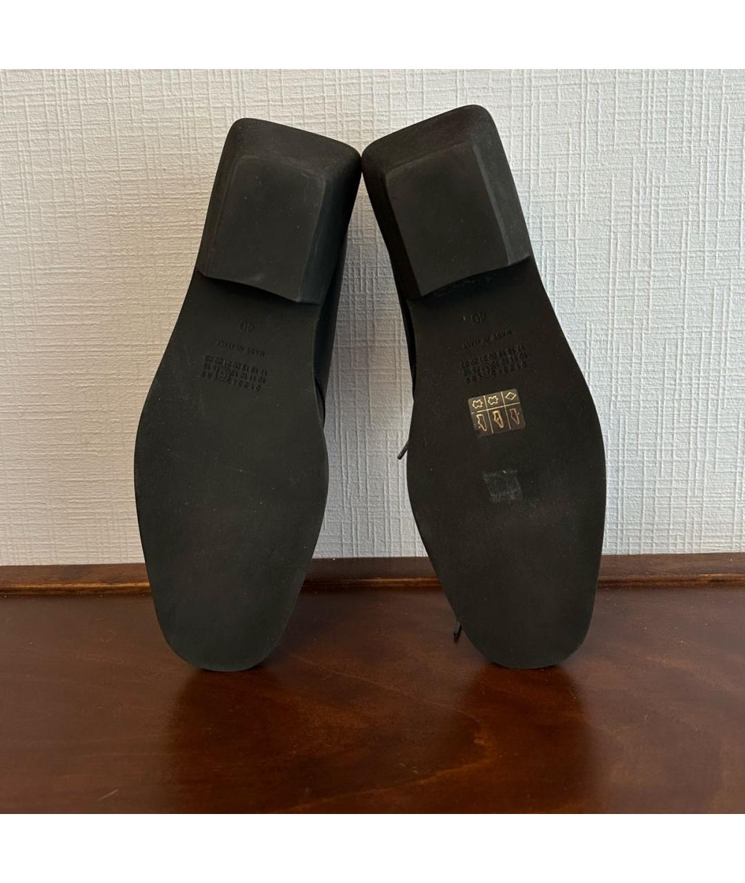 MAISON MARGIELA Черные кожаные ботинки, фото 6