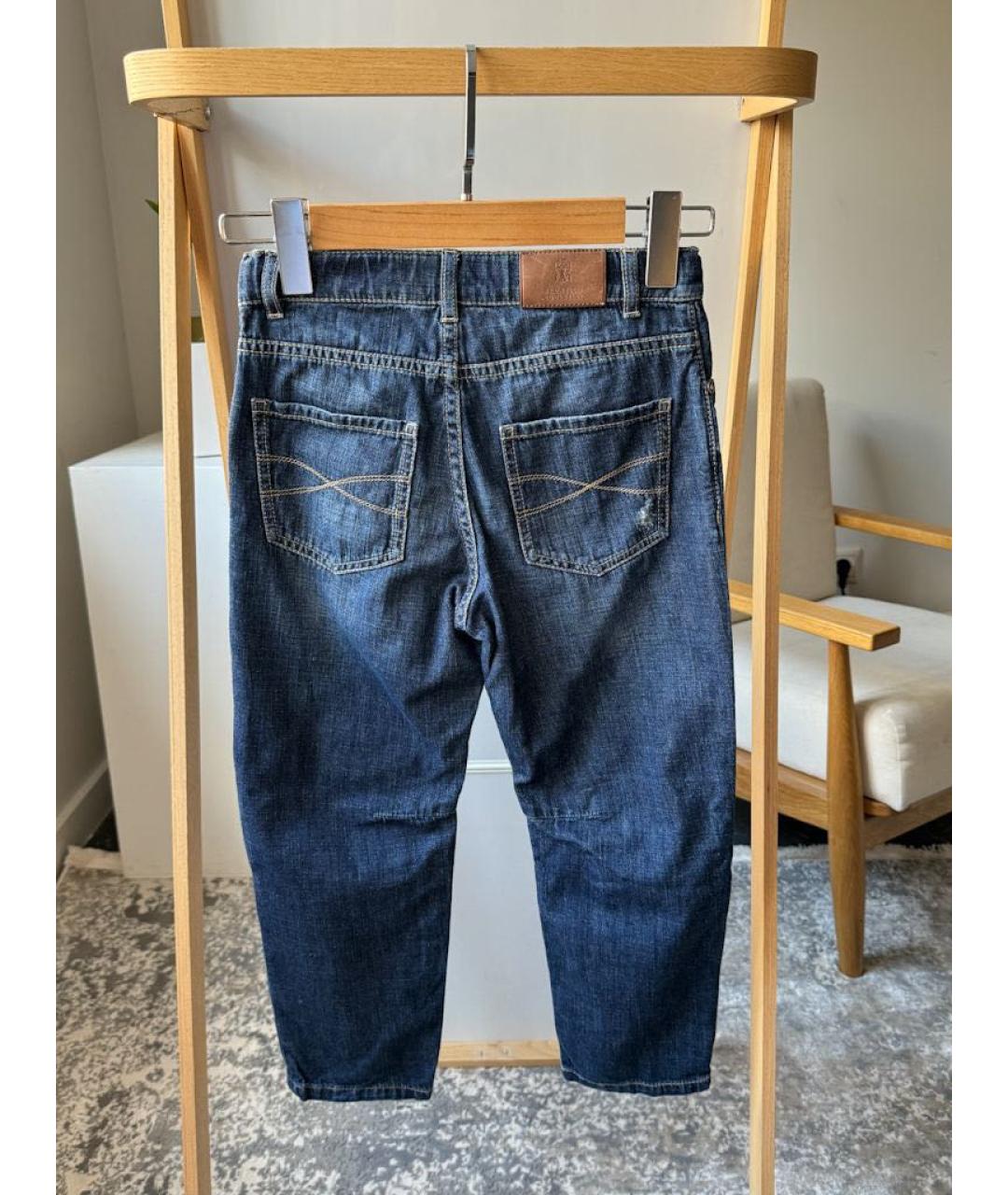 BRUNELLO CUCINELLI Синие деним детские джинсы, фото 2