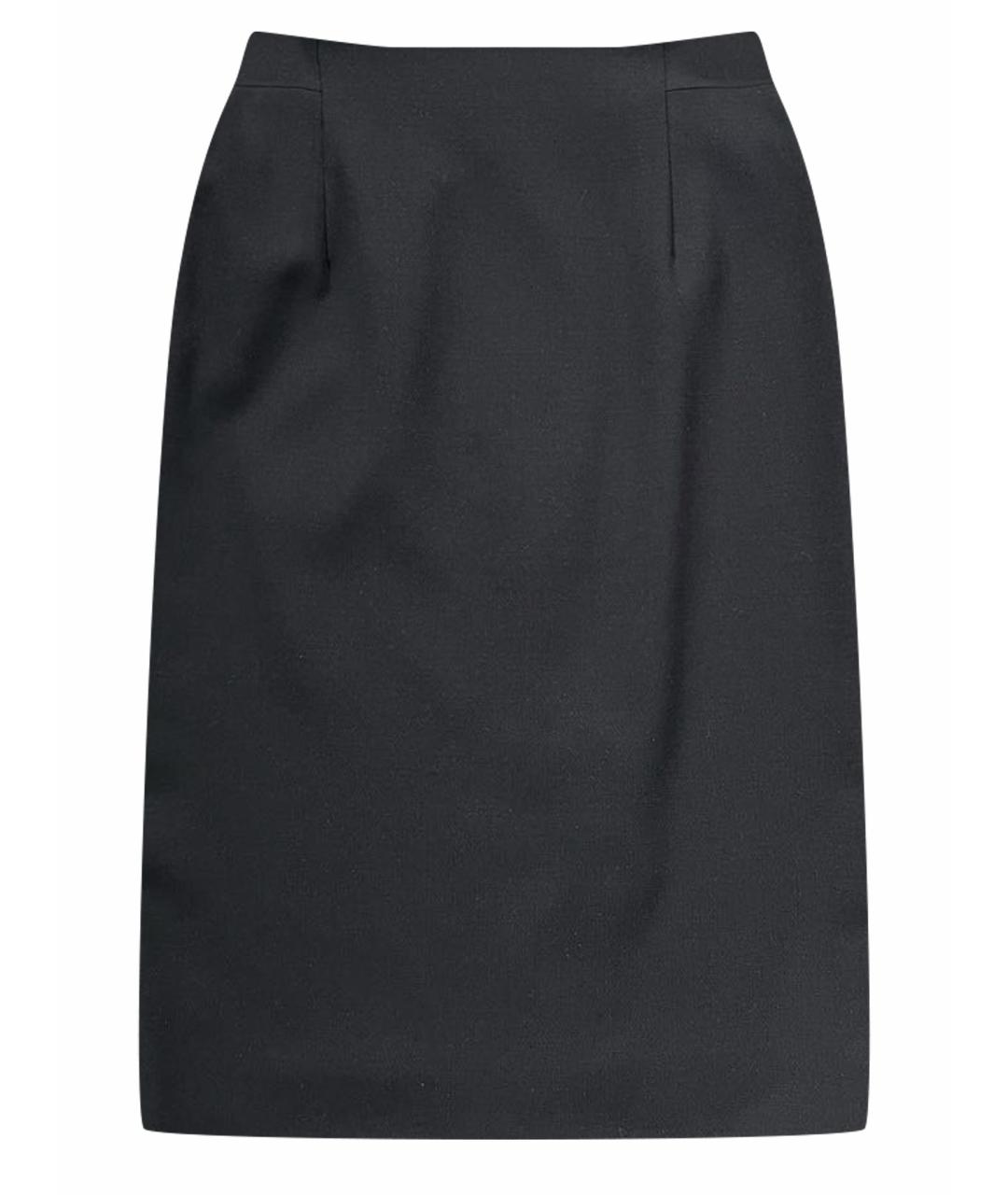CHANEL Черная шерстяная юбка миди, фото 1