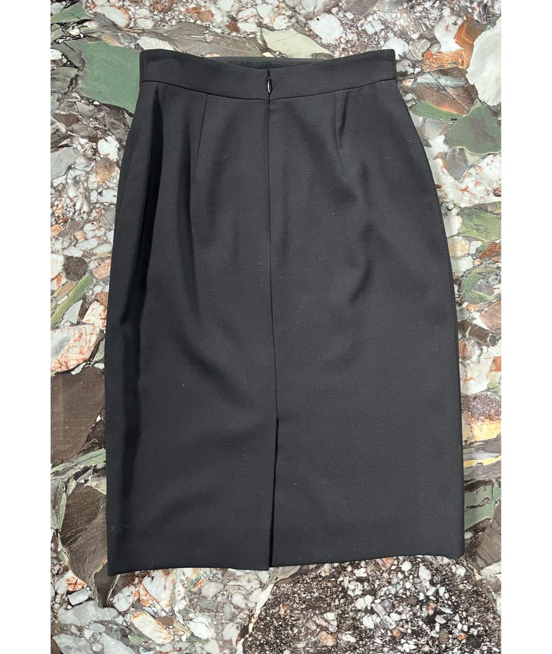 CHANEL Черная шерстяная юбка миди, фото 2