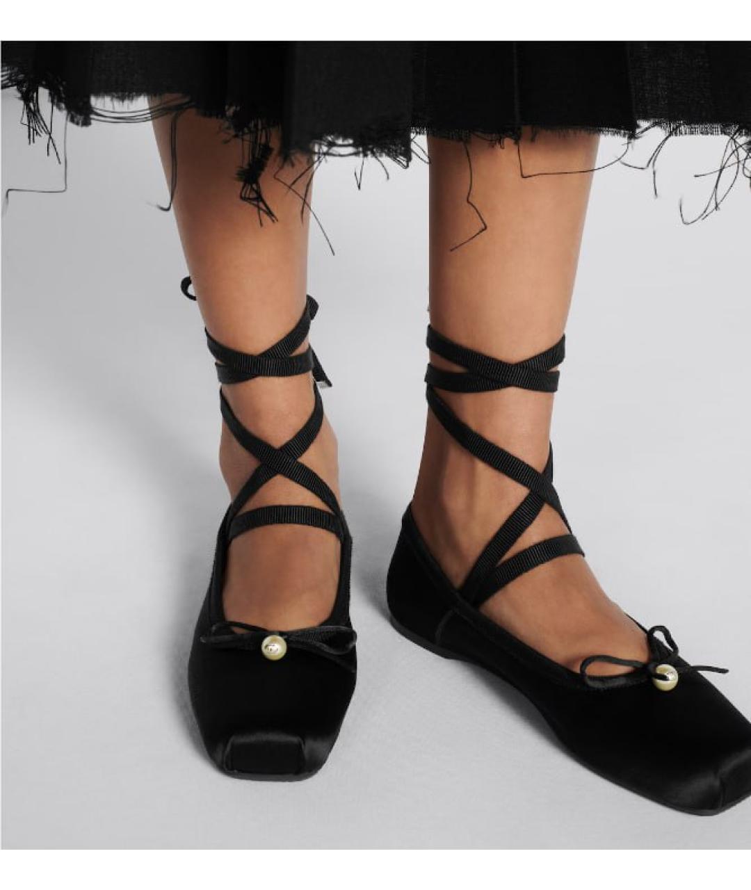CHRISTIAN DIOR Черные текстильные балетки, фото 6
