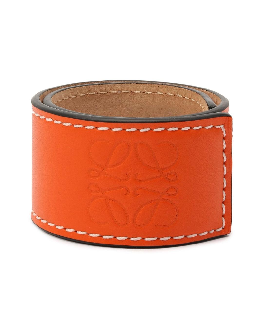 LOEWE Оранжевый кожаный браслет, фото 1