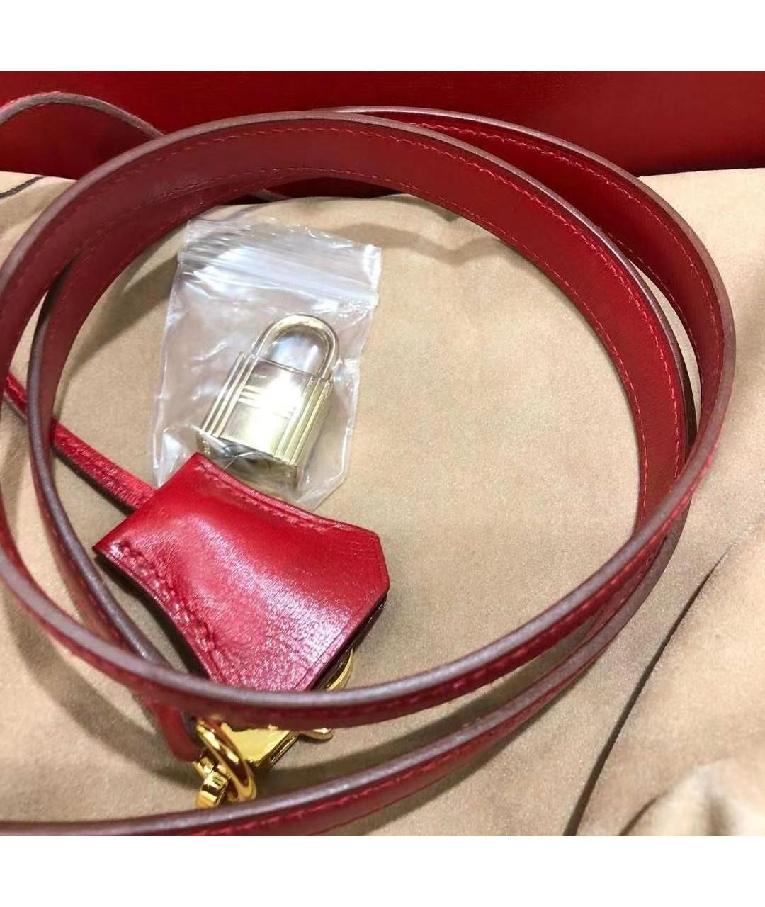 HERMES PRE-OWNED Красная кожаная сумка с короткими ручками, фото 6