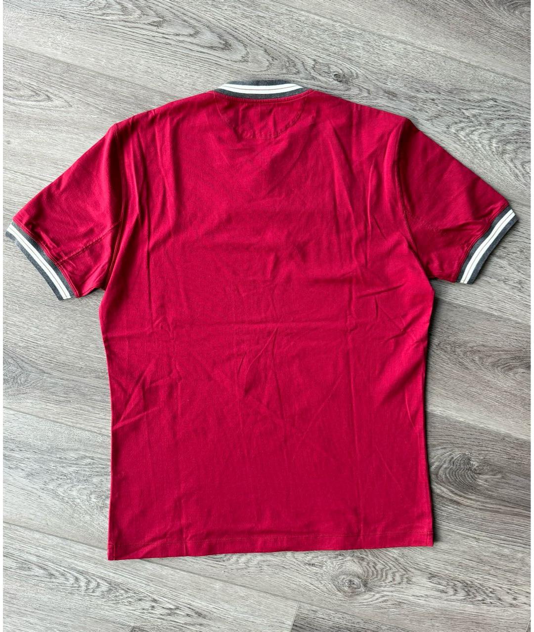 BRUNELLO CUCINELLI Красная хлопковая футболка, фото 3