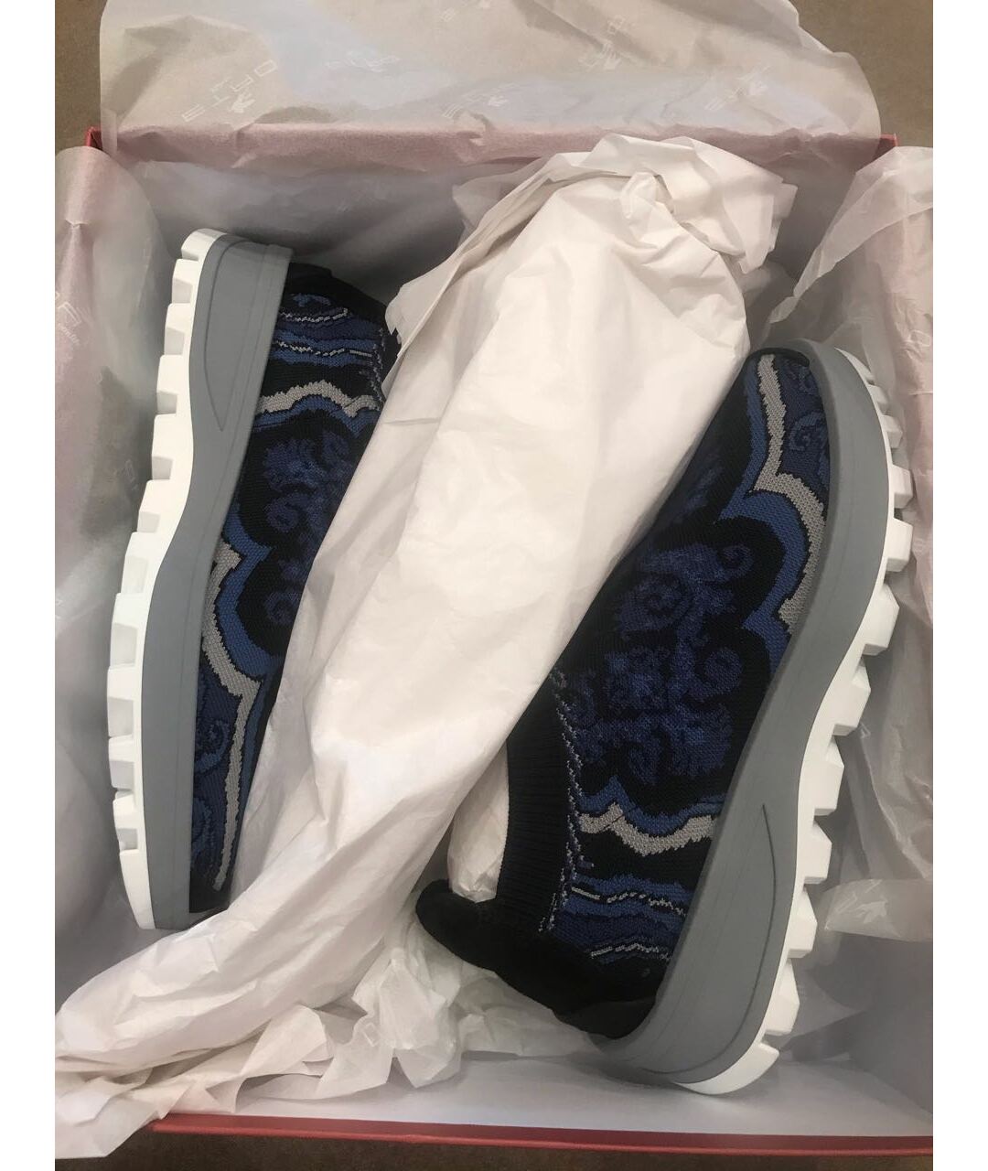ETRO Синие текстильные кроссовки, фото 5