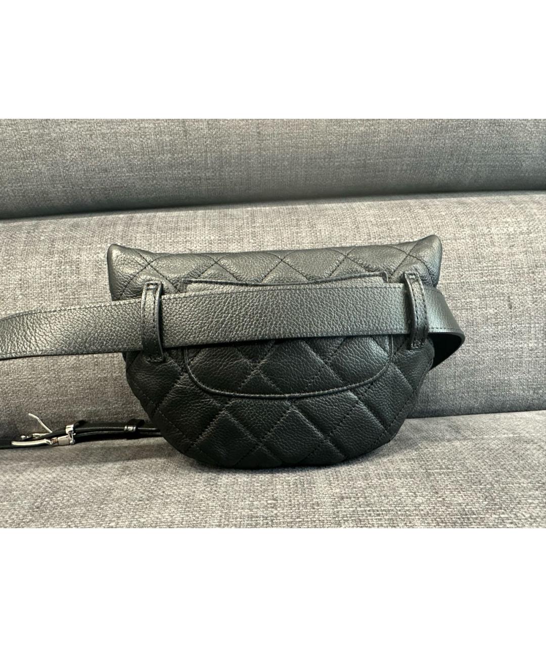 CHANEL PRE-OWNED Черная кожаная поясная сумка, фото 3