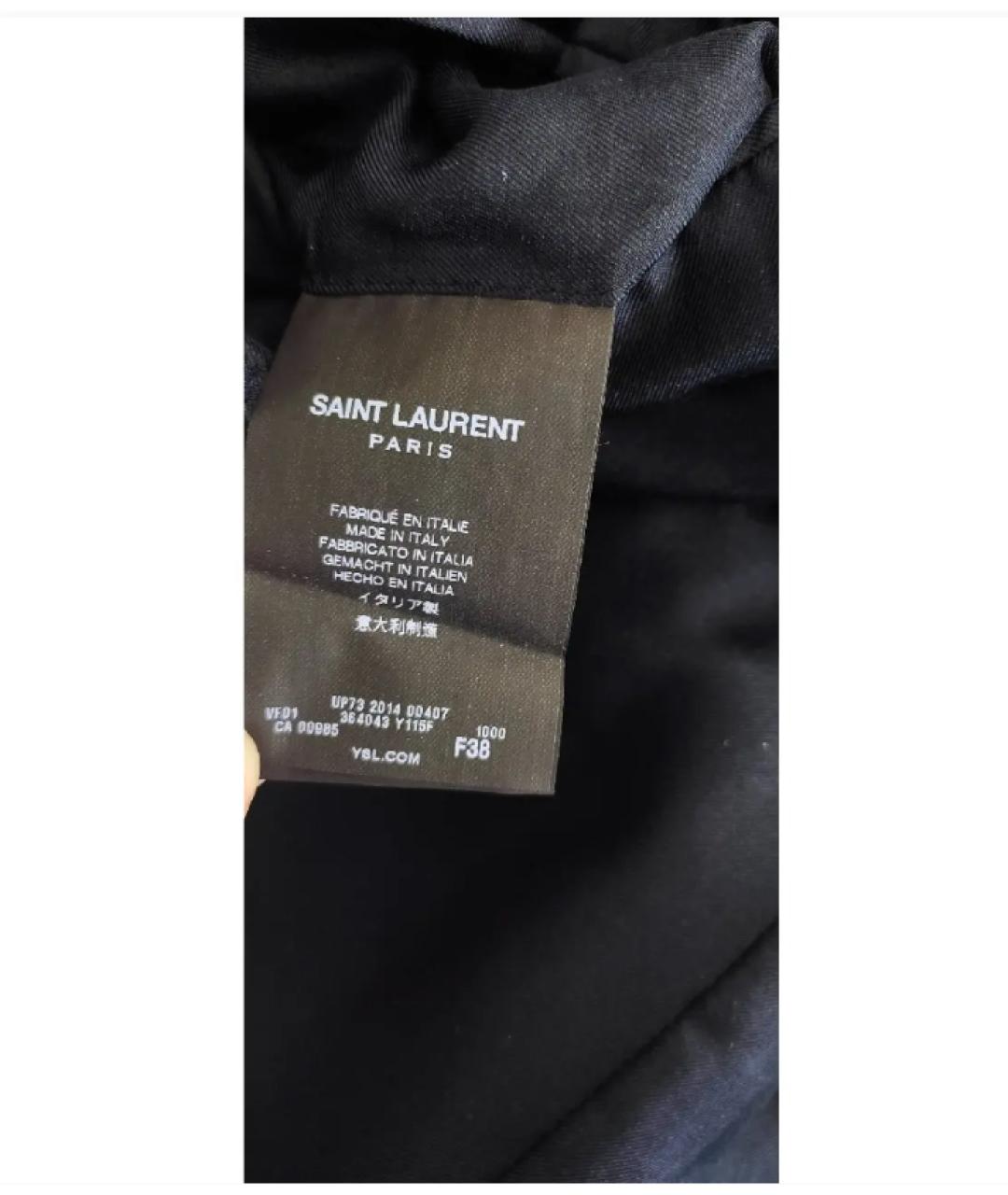 SAINT LAURENT Черный хлопковый жакет/пиджак, фото 6