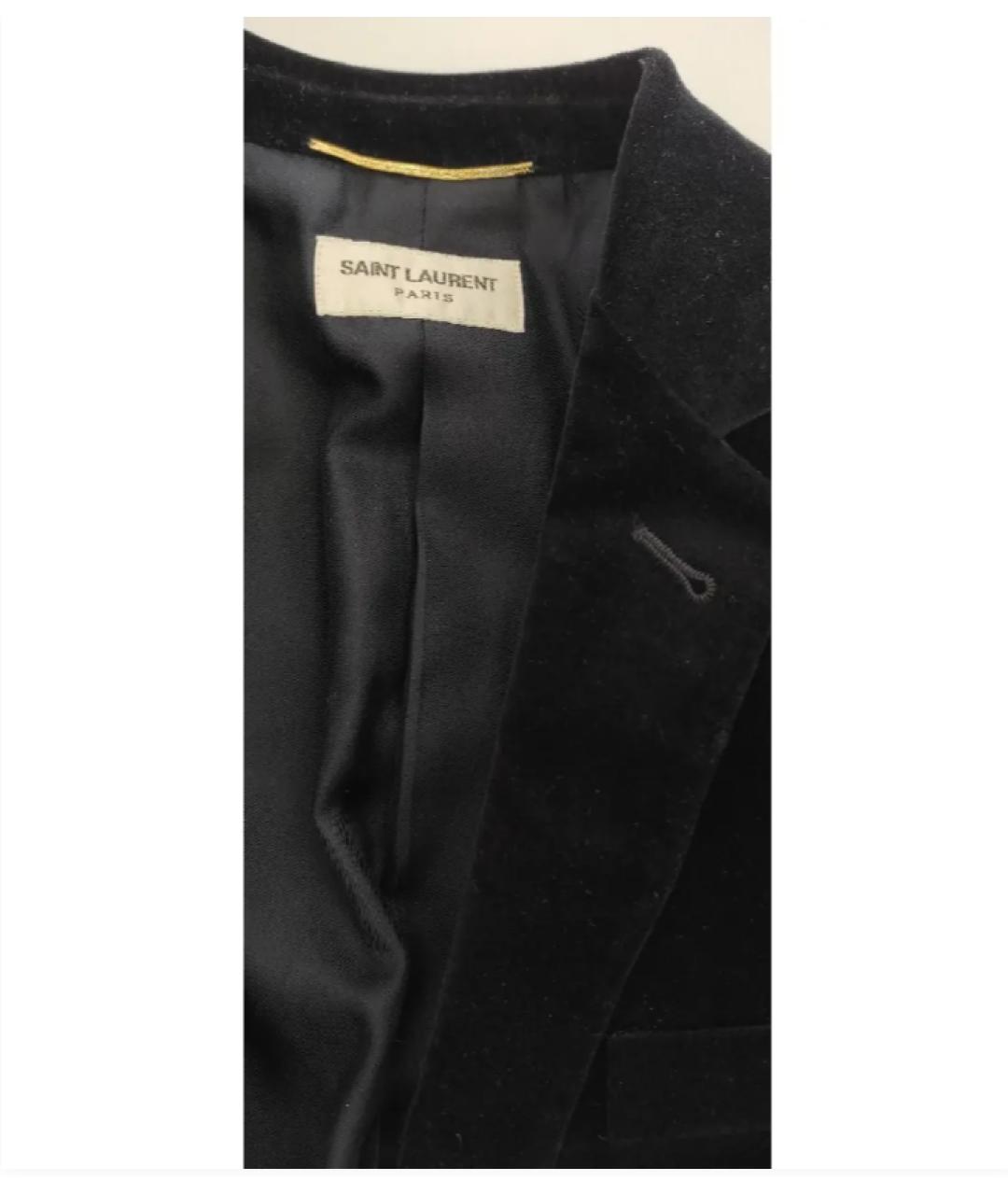 SAINT LAURENT Черный хлопковый жакет/пиджак, фото 4