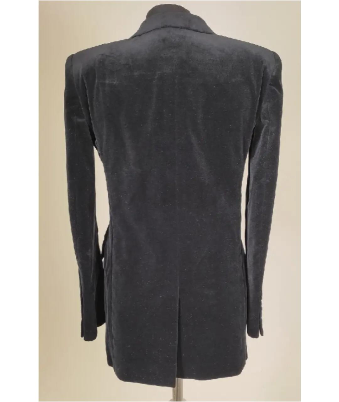 SAINT LAURENT Черный хлопковый жакет/пиджак, фото 2