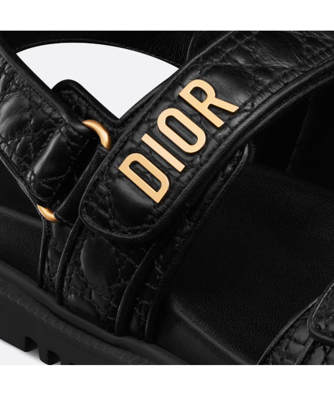 CHRISTIAN DIOR PRE-OWNED Черные кожаные сандалии, фото 6