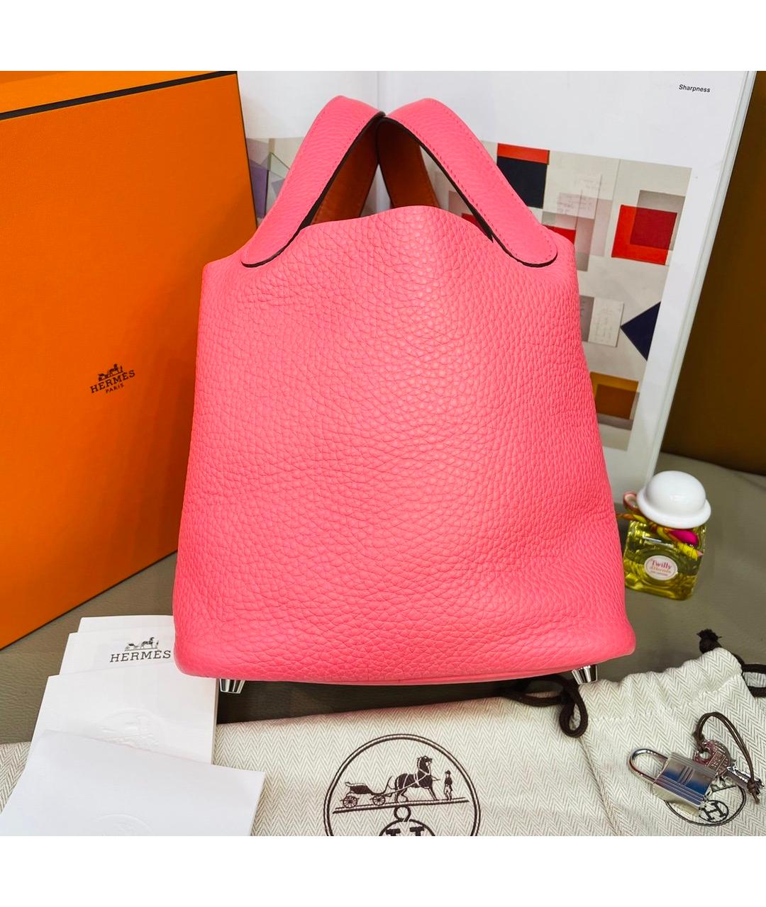 HERMES PRE-OWNED Розовая кожаная сумка с короткими ручками, фото 2