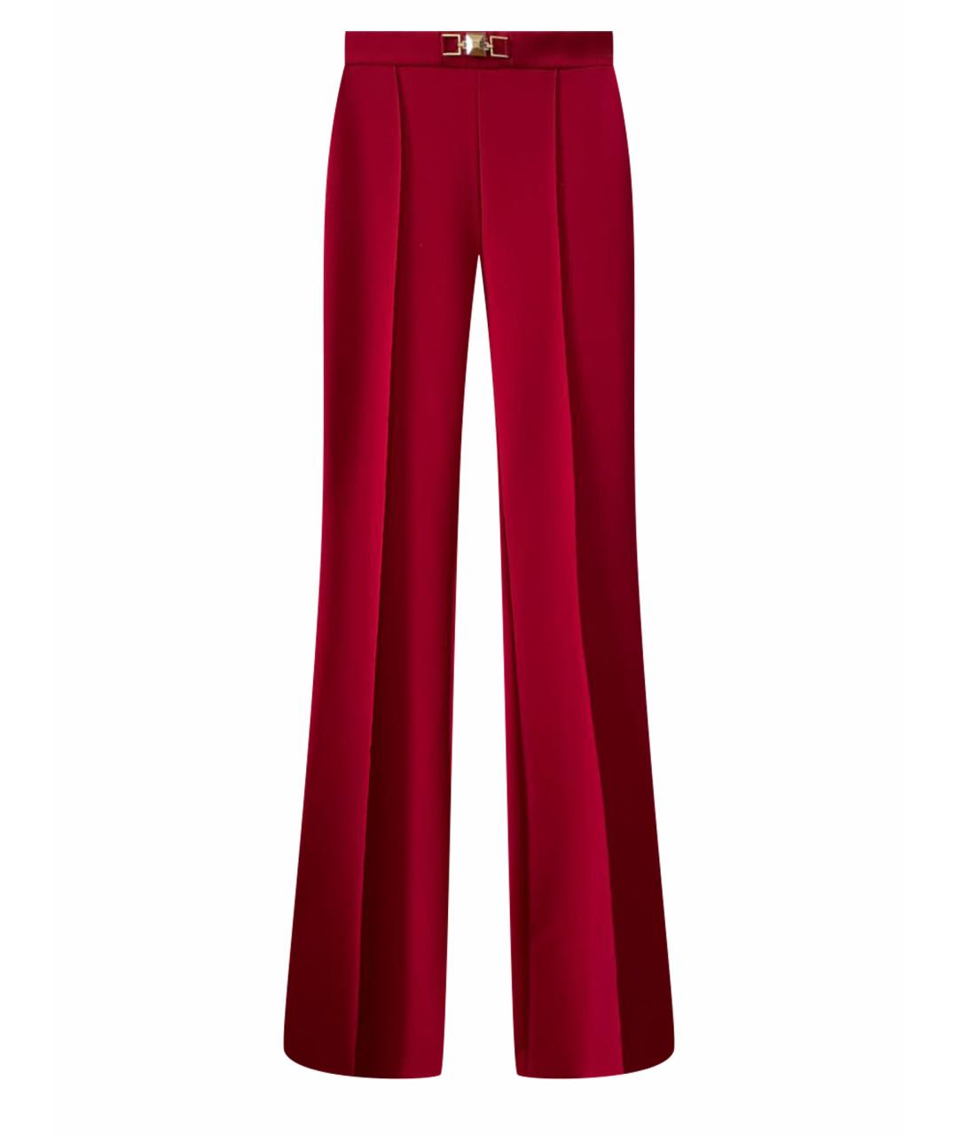 ELISABETTA FRANCHI Красные полиэстеровые брюки широкие, фото 1