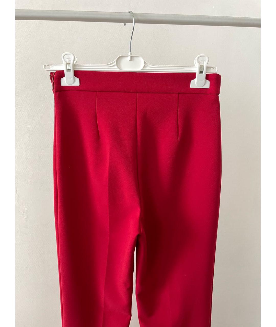 ELISABETTA FRANCHI Красные полиэстеровые брюки широкие, фото 4
