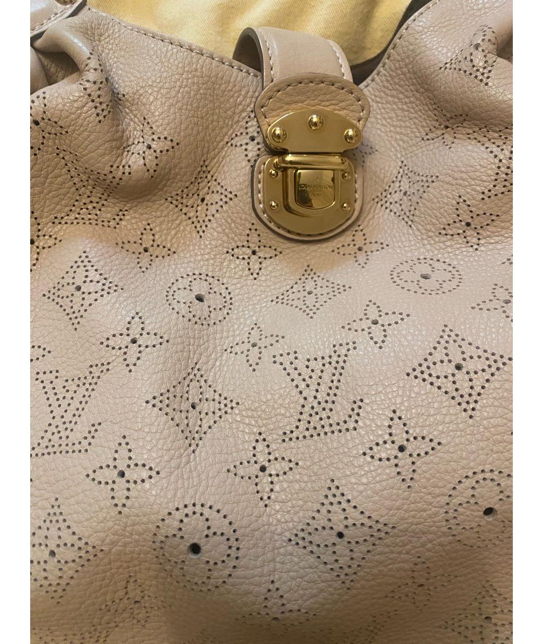 LOUIS VUITTON PRE-OWNED Бежевая кожаная сумка тоут, фото 7