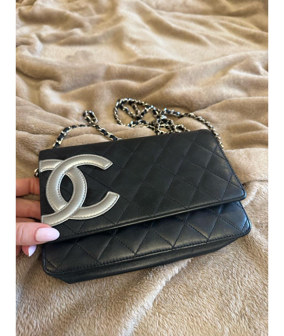 CHANEL PRE-OWNED Черная кожаная сумка через плечо, фото 8