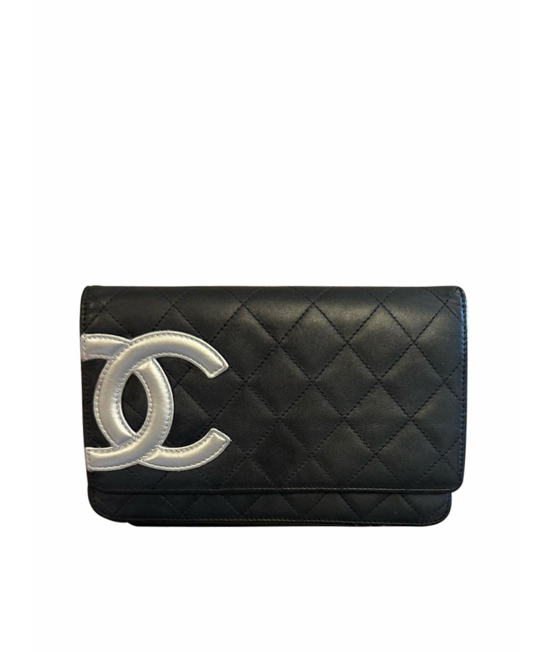 CHANEL PRE-OWNED Черная кожаная сумка через плечо, фото 1