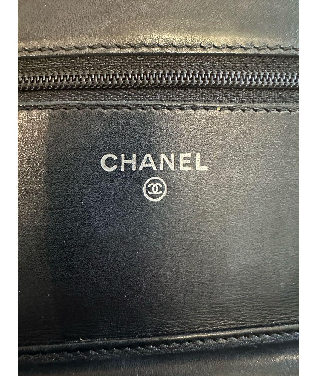 CHANEL PRE-OWNED Черная кожаная сумка через плечо, фото 5