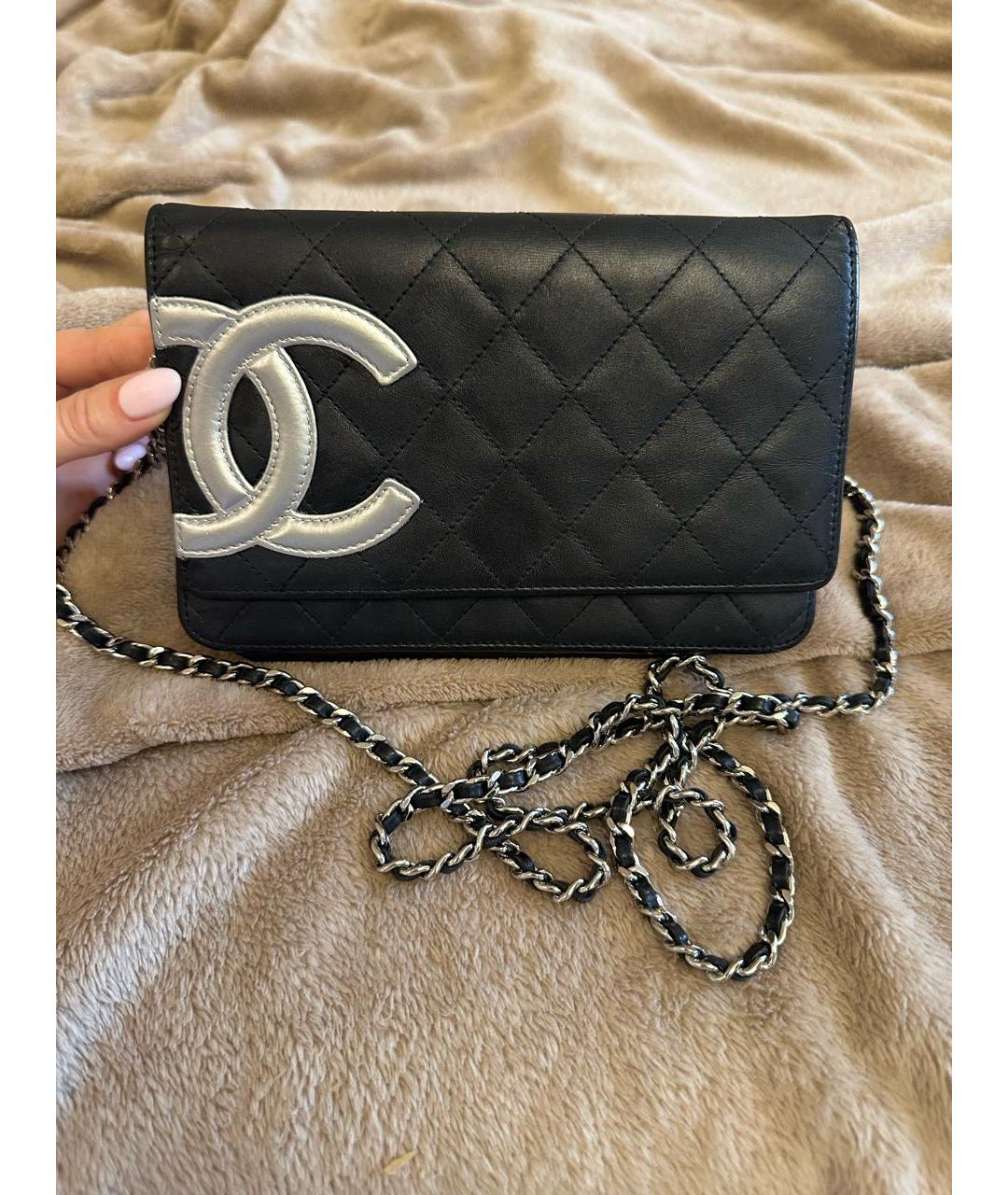 CHANEL PRE-OWNED Черная кожаная сумка через плечо, фото 9