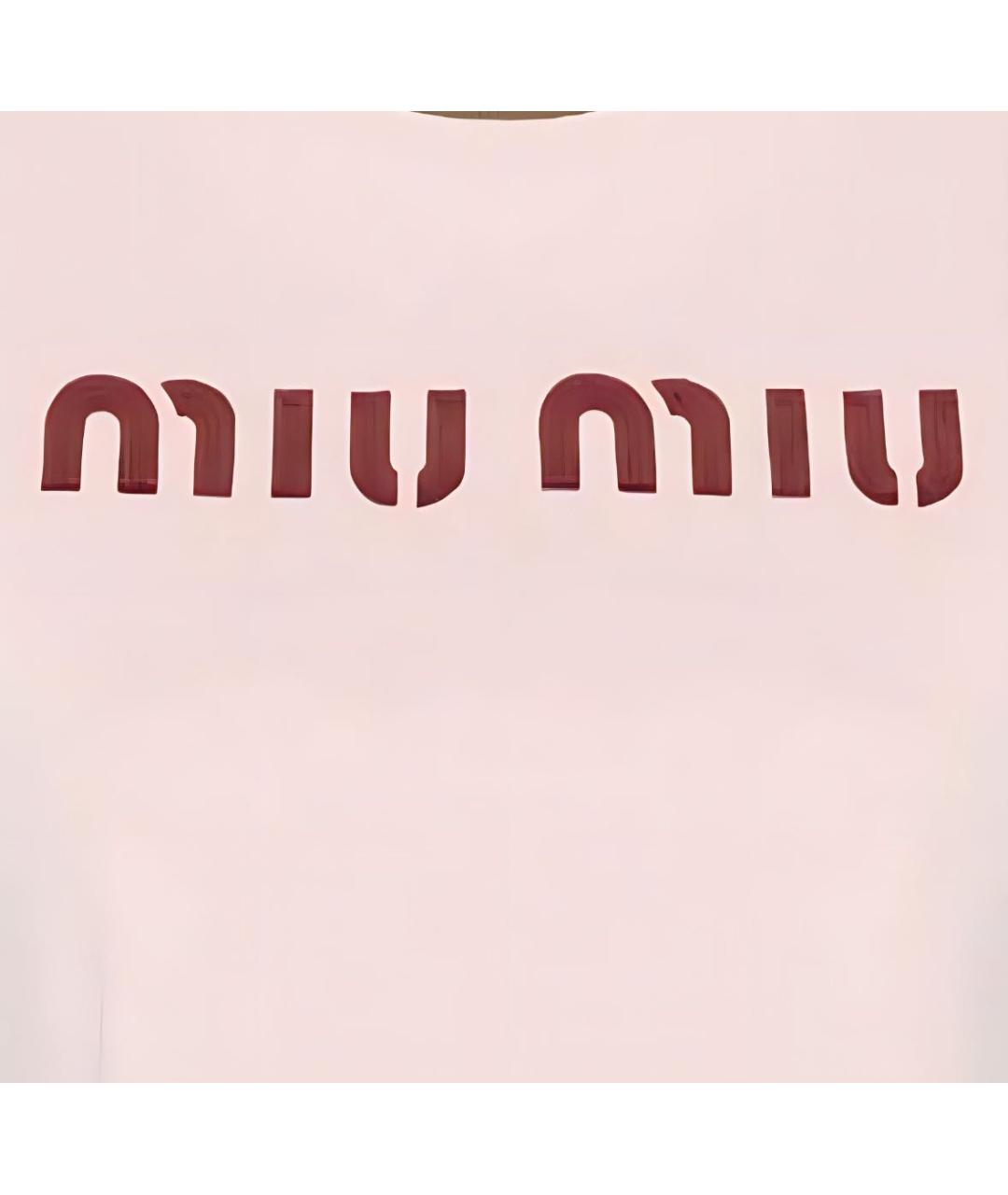 MIU MIU Коралловая хлопковая футболка, фото 4