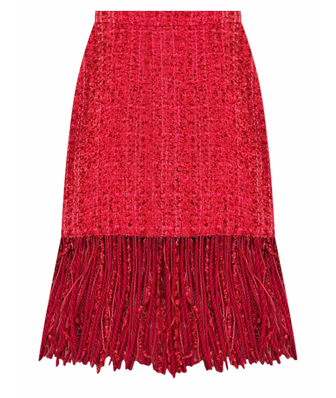 MSGM Красная юбка миди, фото 1