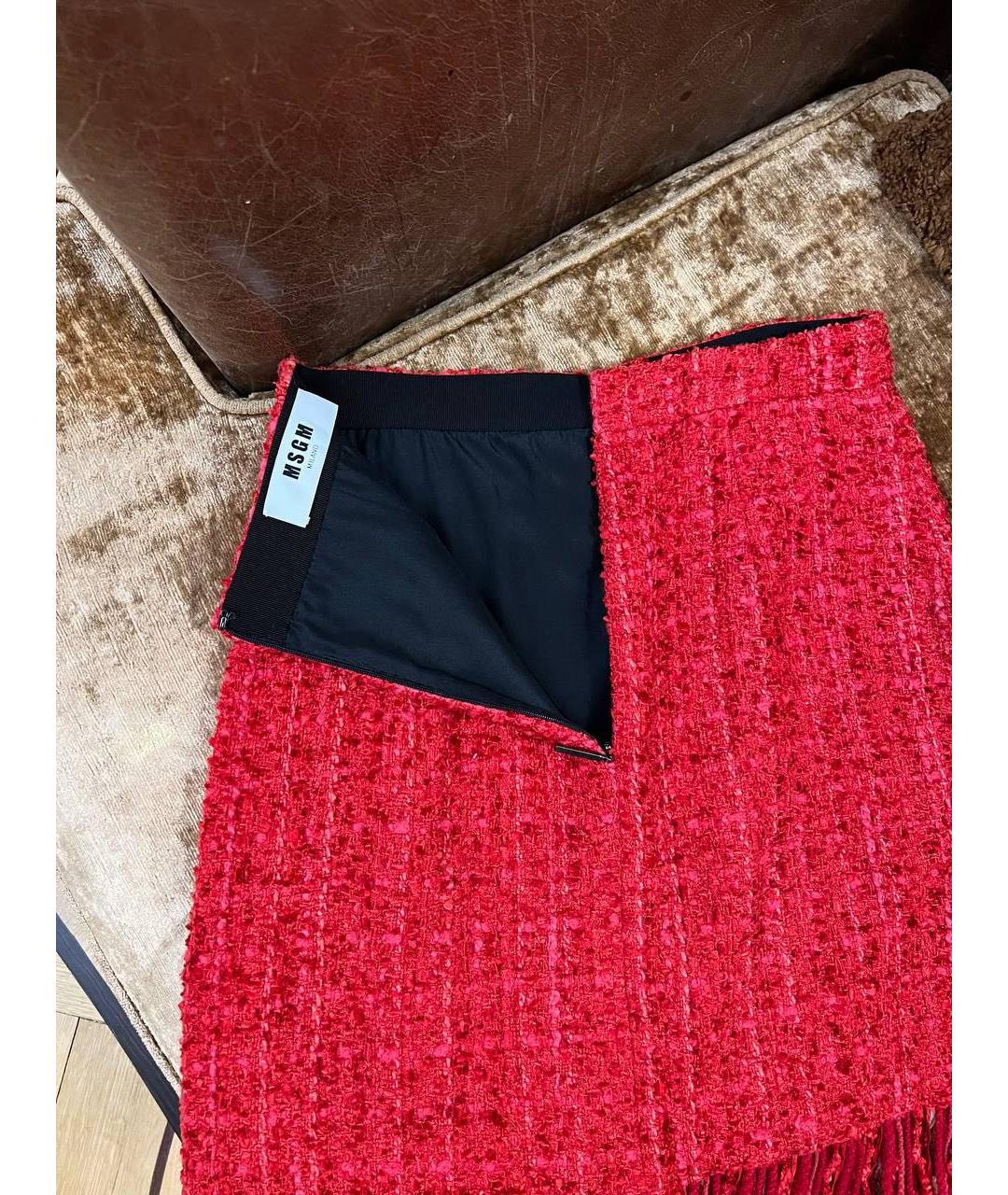 MSGM Красная юбка миди, фото 3