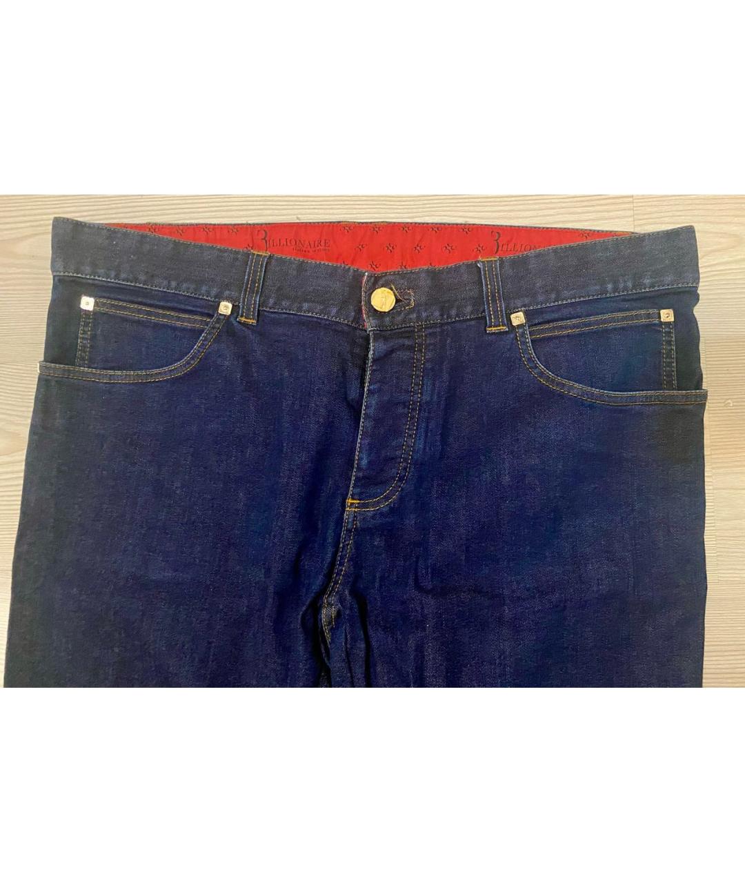 BILLIONAIRE Темно-синие хлопковые прямые джинсы, фото 2