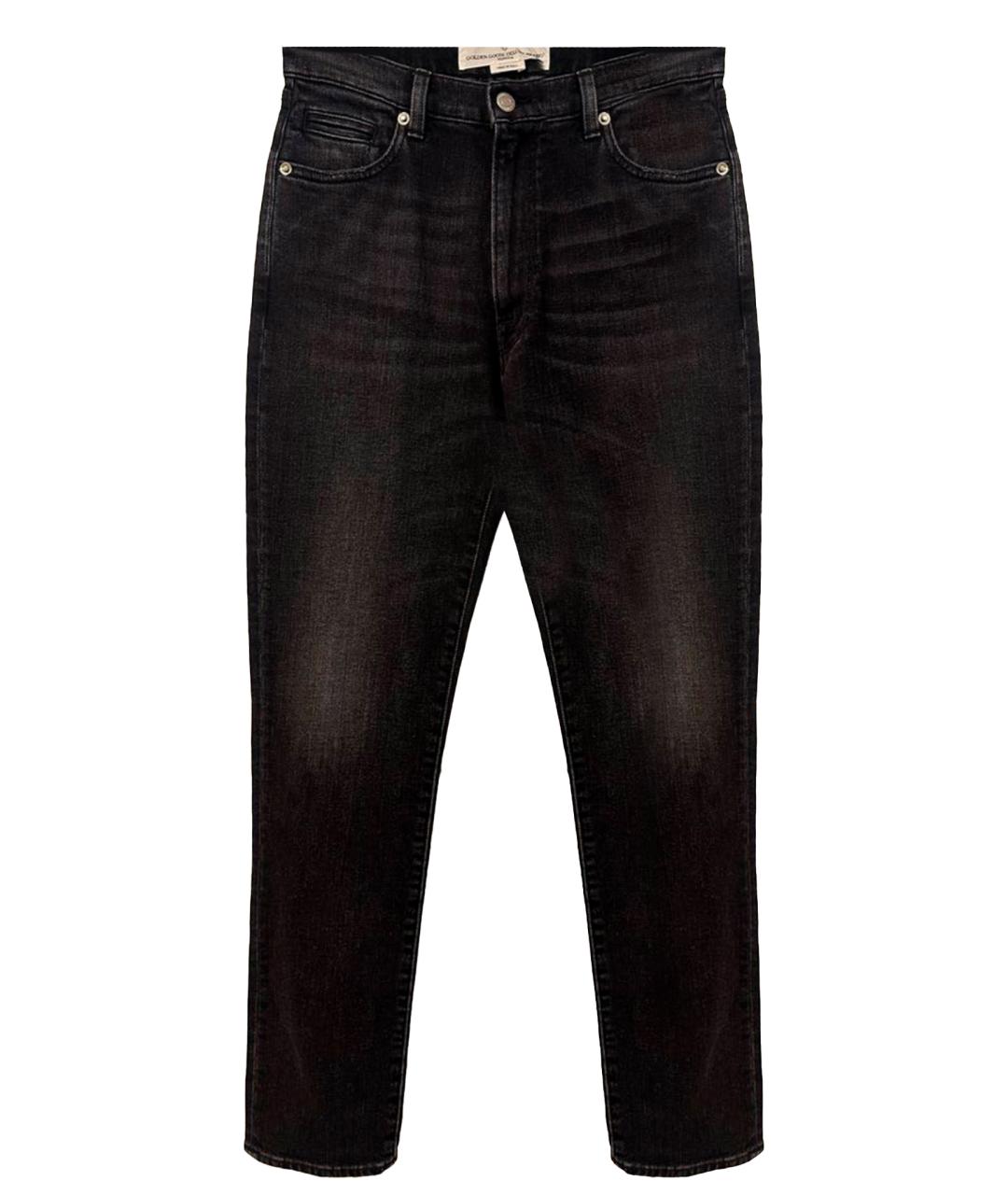 GOLDEN GOOSE DELUXE BRAND Черные хлопко-эластановые джинсы слим, фото 1