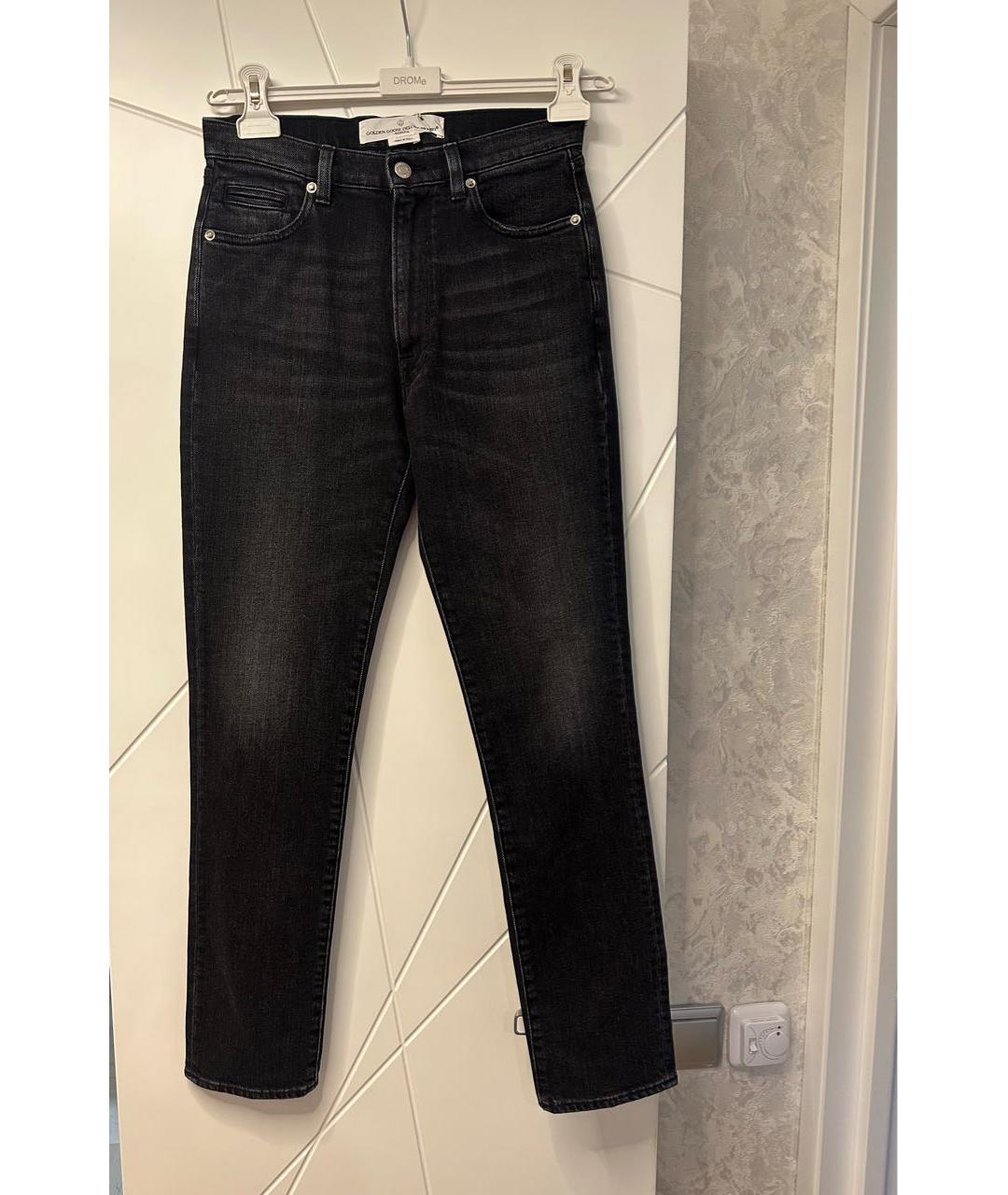GOLDEN GOOSE DELUXE BRAND Черные хлопко-эластановые джинсы слим, фото 5