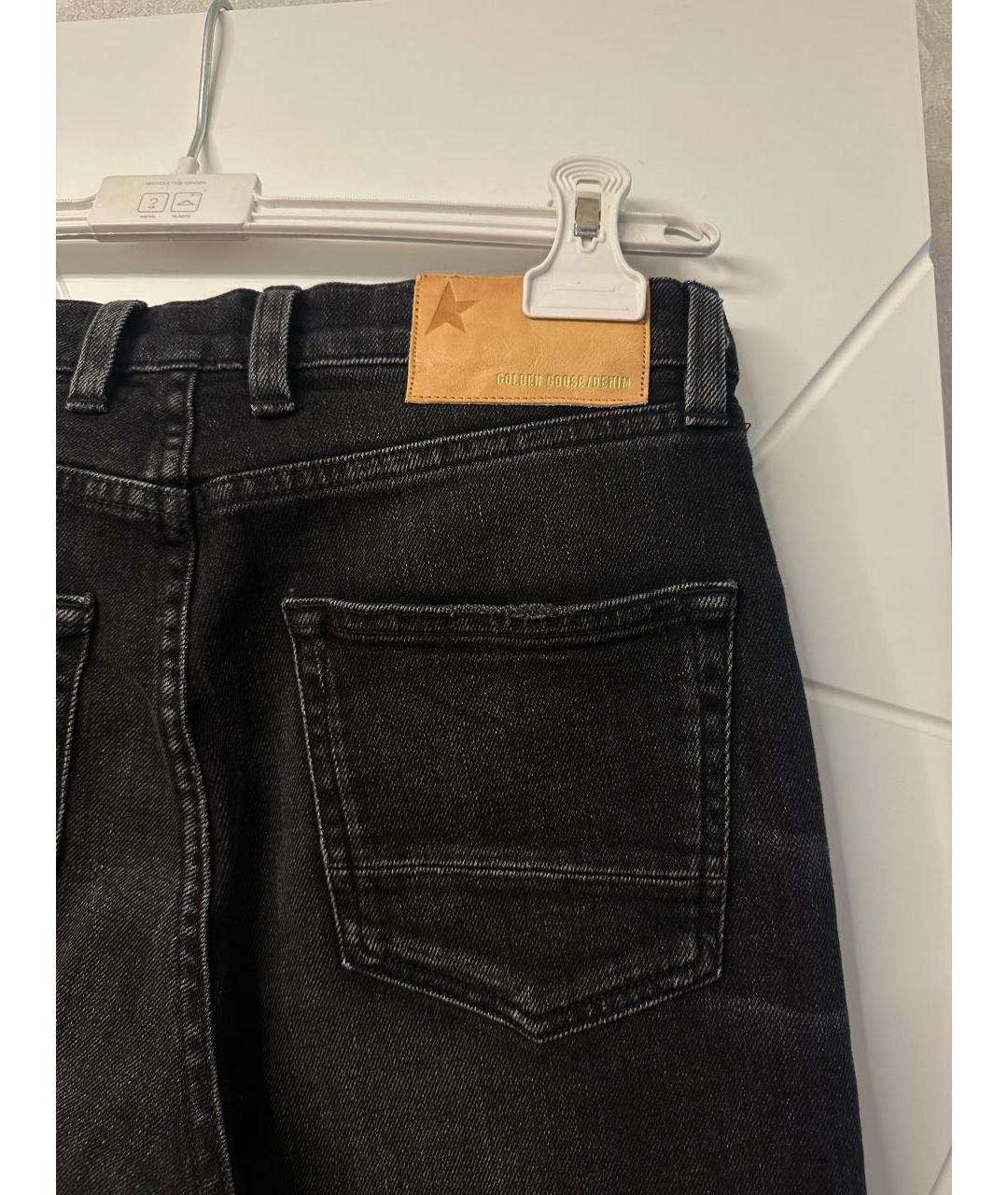 GOLDEN GOOSE DELUXE BRAND Черные хлопко-эластановые джинсы слим, фото 4