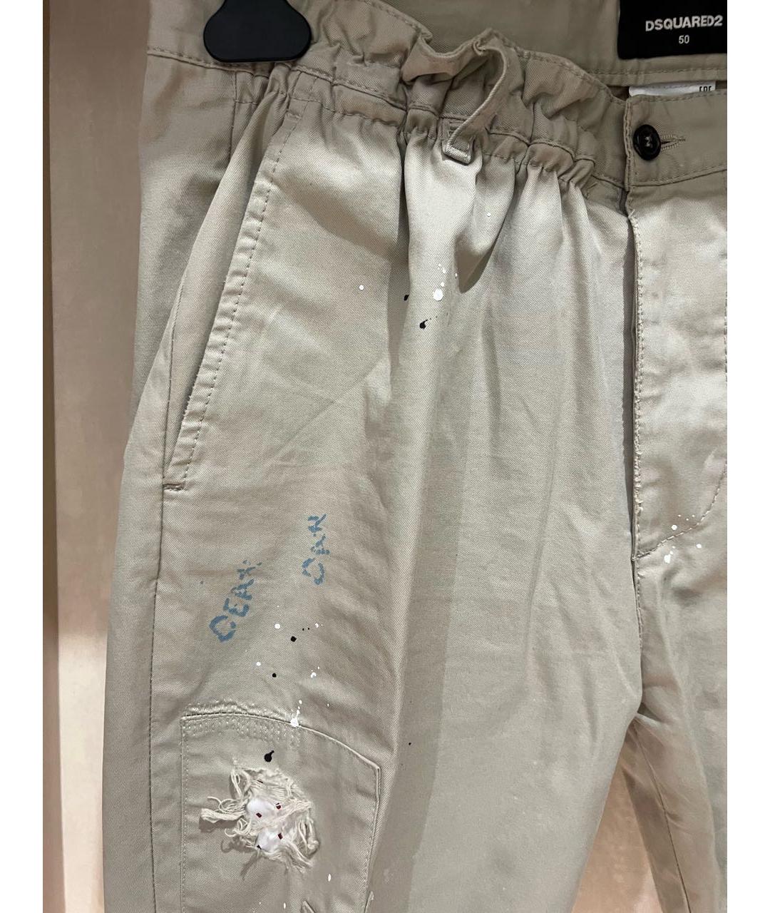 DSQUARED2 Бежевые хлопковые брюки чинос, фото 4