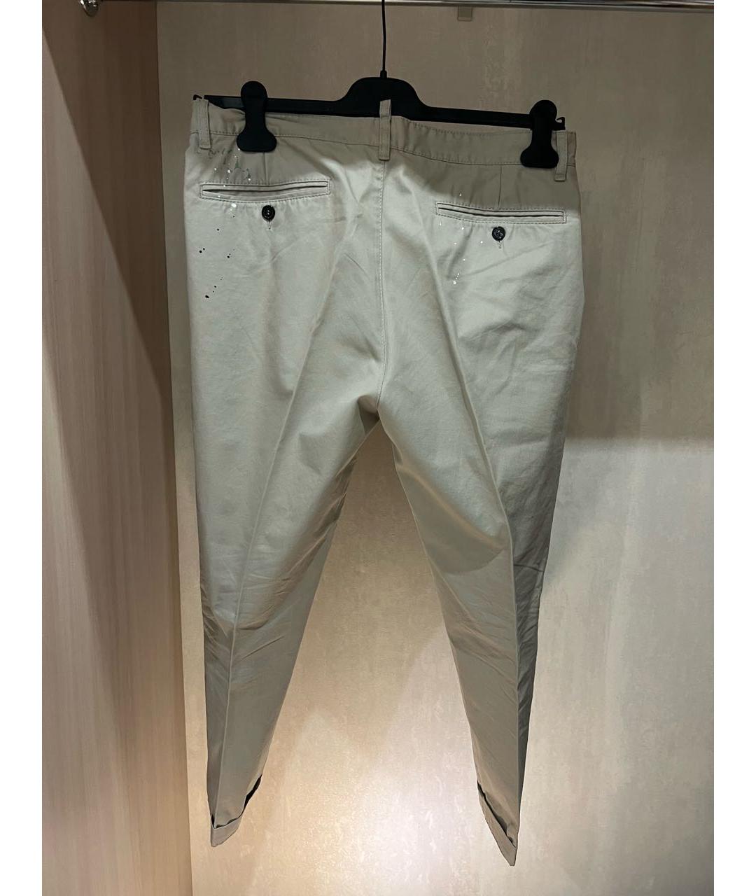 DSQUARED2 Бежевые хлопковые брюки чинос, фото 2