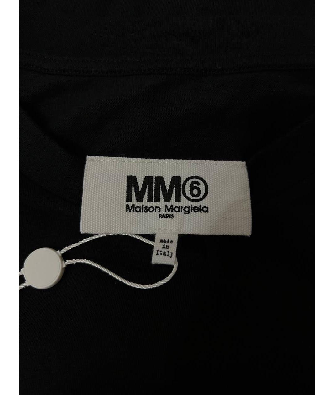 MM6 MAISON MARGIELA Черная хлопковая футболка, фото 4