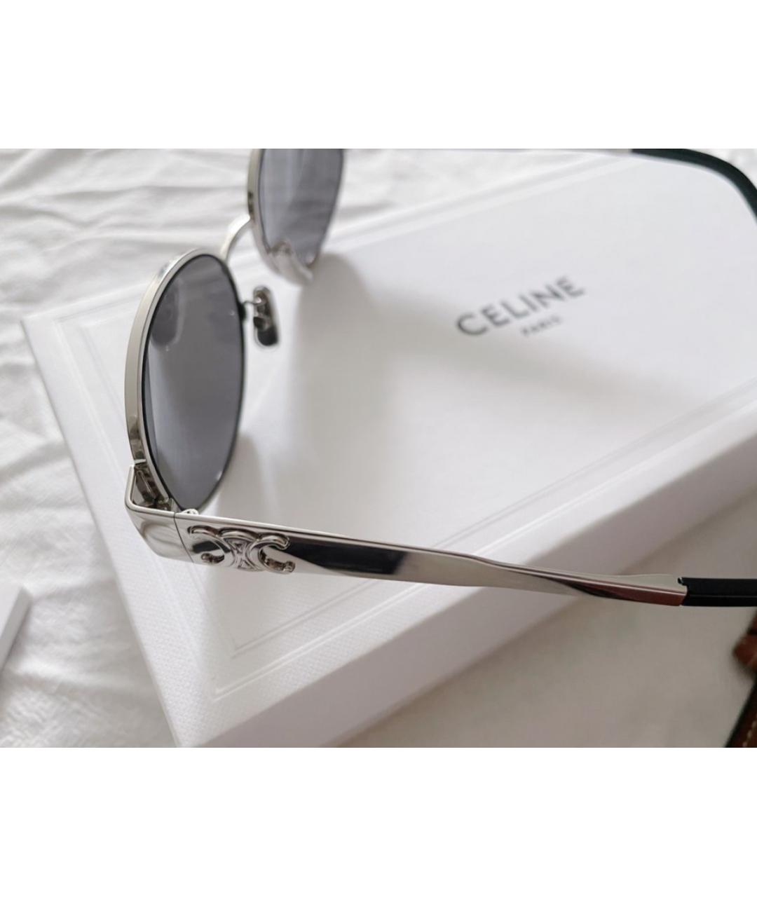 CELINE PRE-OWNED Серебряные металлические солнцезащитные очки, фото 3