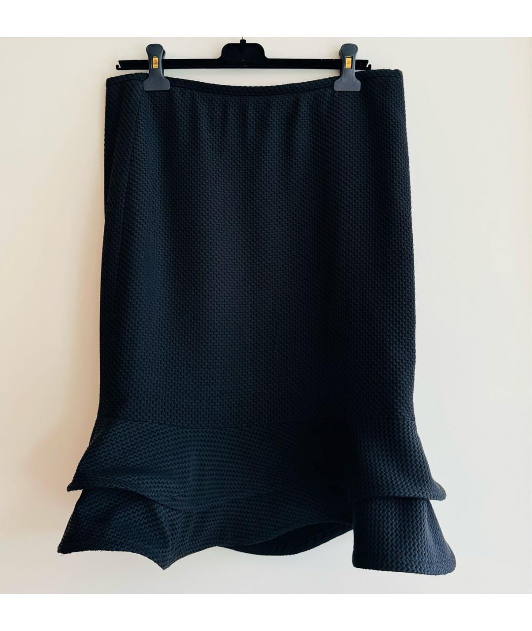 ARMANI COLLEZIONI Черная шелковая юбка миди, фото 5