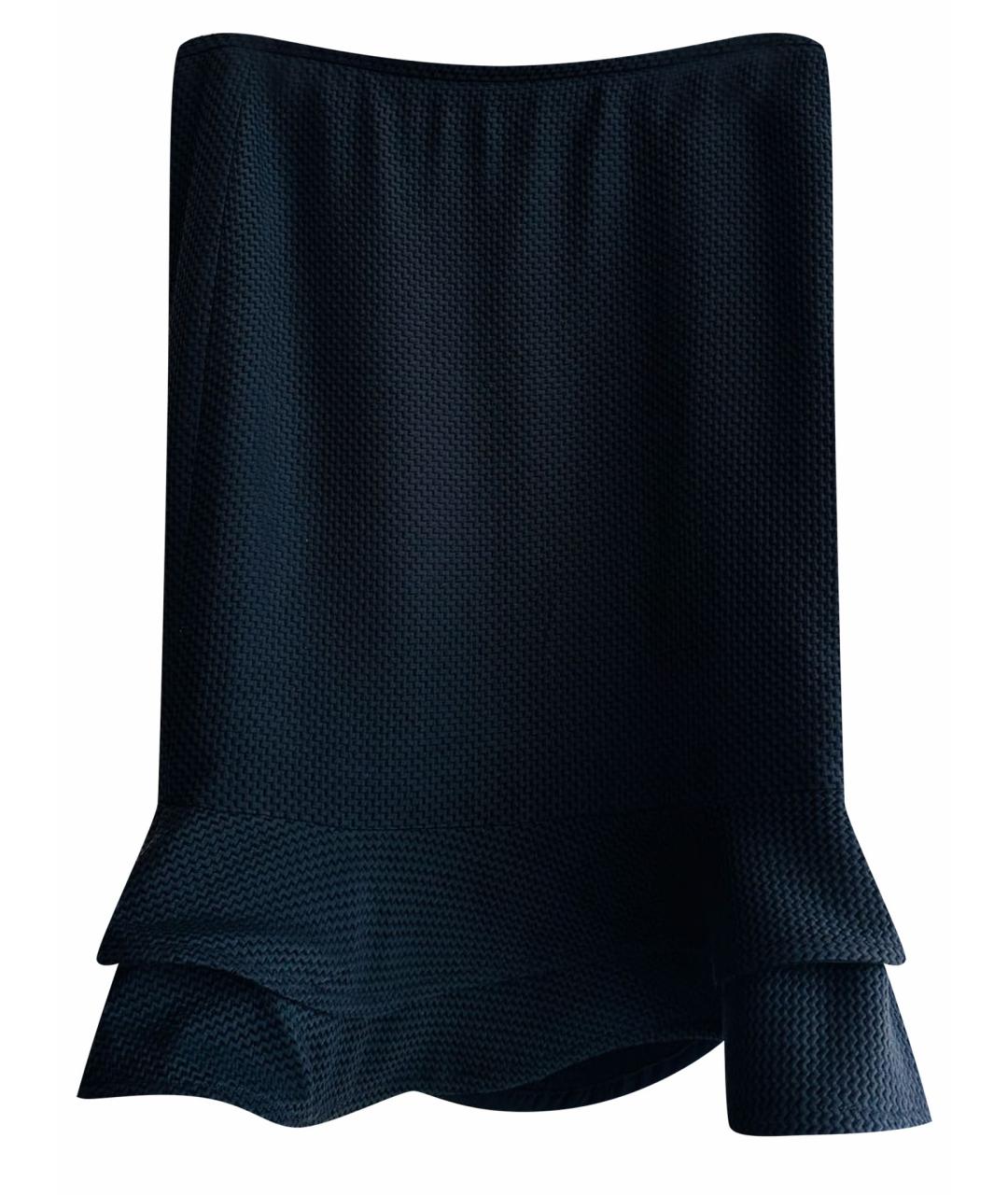 ARMANI COLLEZIONI Черная шелковая юбка миди, фото 1