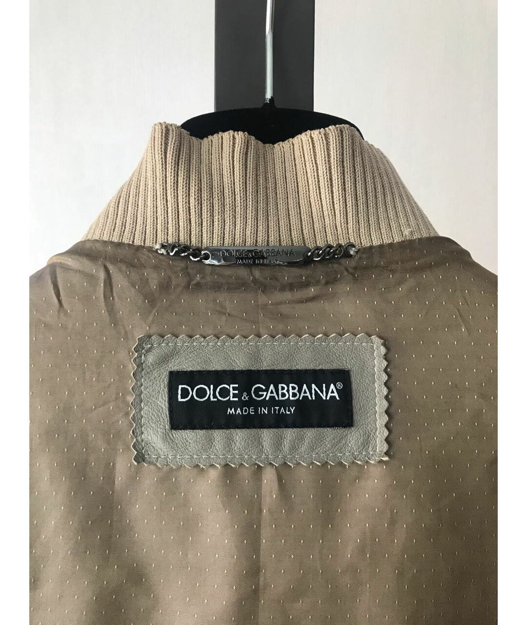 DOLCE&GABBANA Серая кожаная куртка, фото 3