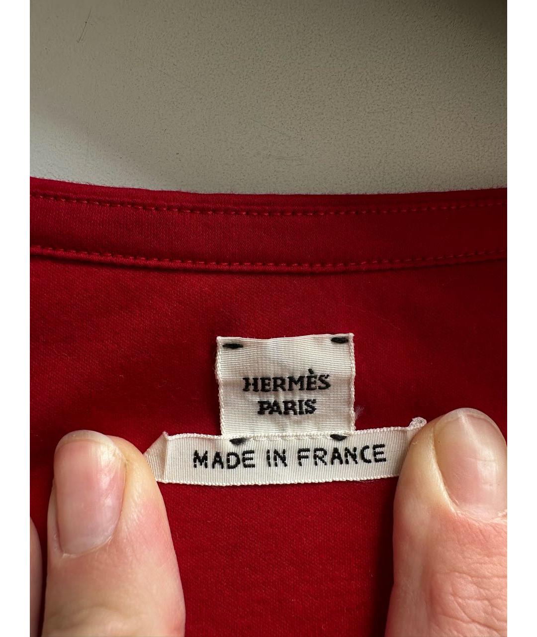 HERMES PRE-OWNED Красная хлопковая футболка, фото 4