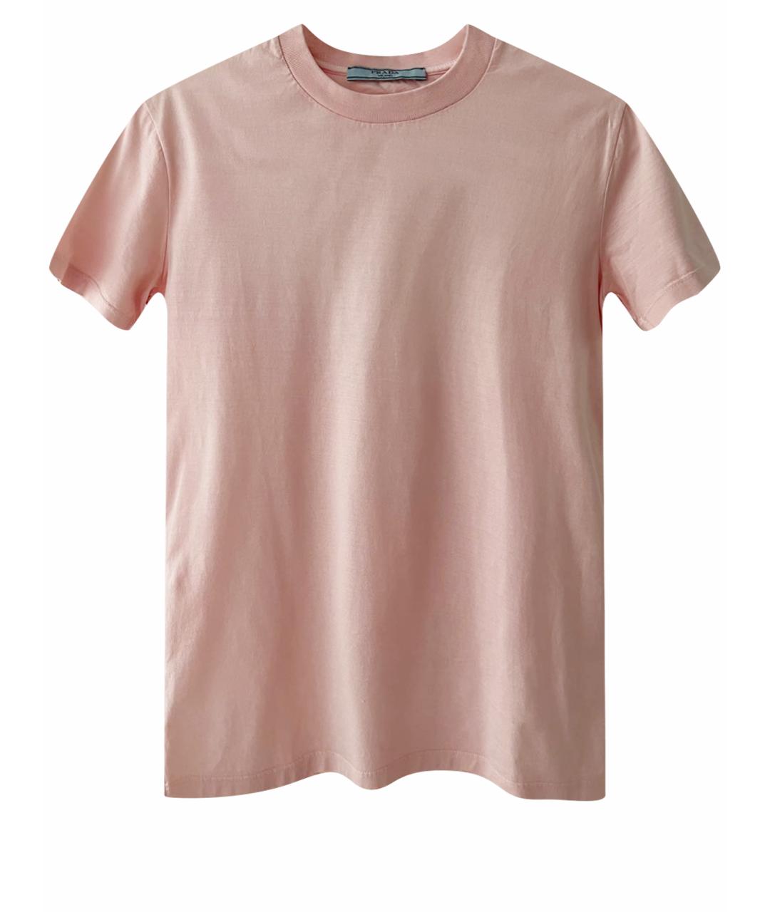 PRADA Розовая хлопковая футболка, фото 1
