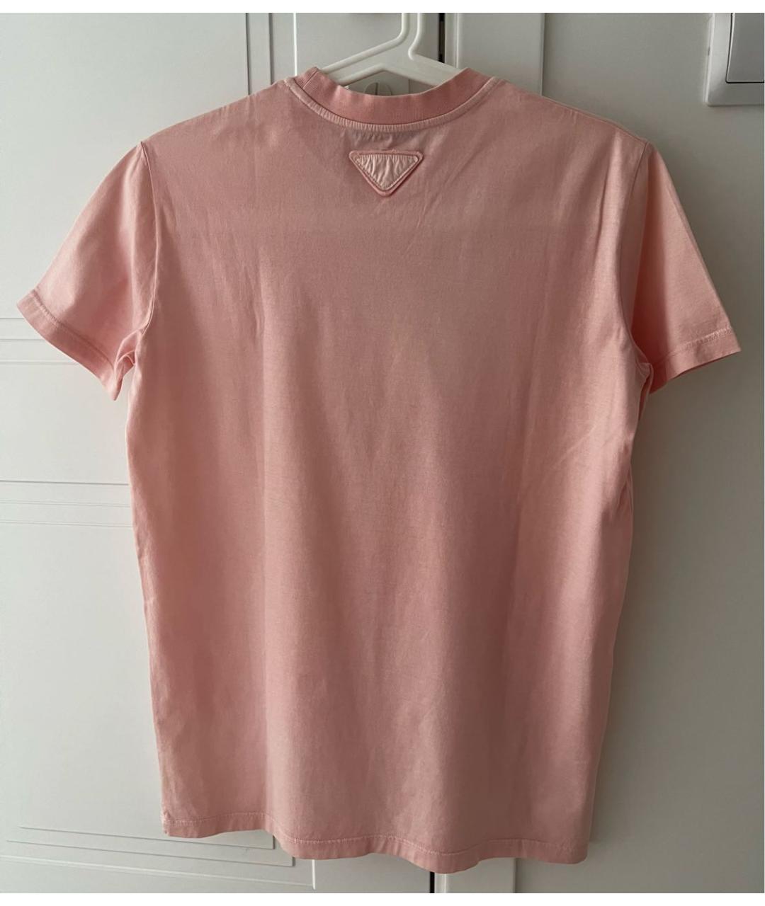 PRADA Розовая хлопковая футболка, фото 2